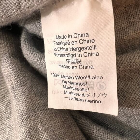 J.Crew Merino Wool Sweater Half Zip Gray Classic Fit M Heritage - Picture 8 of 10